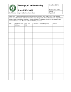 Beverage pH Calibration Log Form