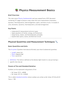 Physics Measurement Basics: Fundamentals of SI Units & Measurement