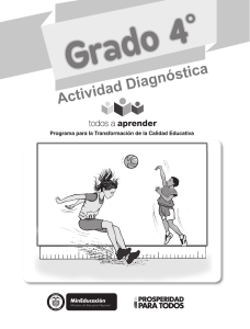 Actividad Diagn&oacute;stica Grado 4&deg; - Programa Todos a Aprender