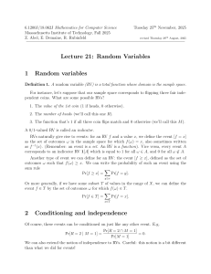 Lecture 21: Random Variables - MIT Math for CS