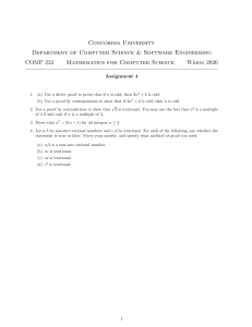 COMP 232 Assignment 4: Math Proofs & Irrational Numbers