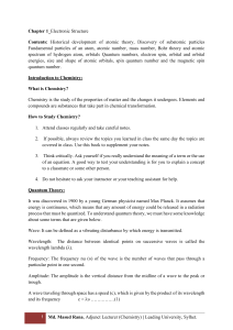 Chapter 1: Electronic Structure - Atomic Theory & Quantum Numbers