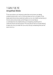 1 John 1:8-10 Amplified Bible - Sin and Forgiveness