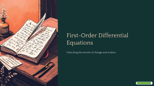 First-Order Differential Equations: Unlocking Change