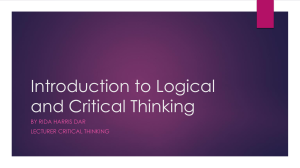 Introduction to Logical and Critical Thinking