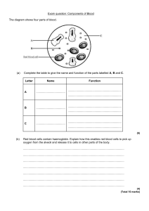 Exam Question: Components of Blood