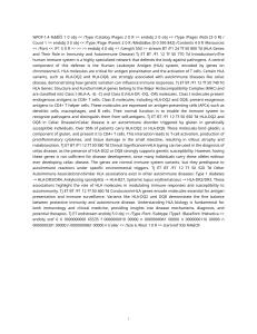 HLA Genes: Role in Immunity & Autoimmune Disease
