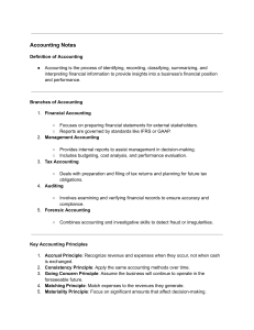Accounting Notes: Basics, Principles & Financial Statements