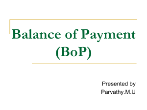 Balance of Payment (BoP) Presentation