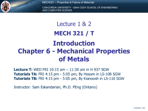 MECH321 Properties & Failure of Materials Course Notes