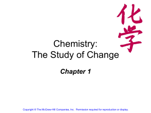 Chemistry: The Study of Change Chapter 1