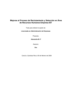 Mejoras al Proceso de Reclutamiento y Selecci&oacute;n en RH