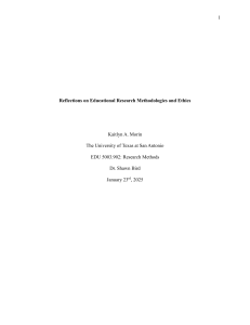 Reflections on Educational Research Methodologies and Ethics