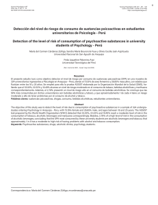 Detecci&oacute;n de riesgo de consumo de sustancias en estudiantes de Psicolog&iacute;a Per&uacute;