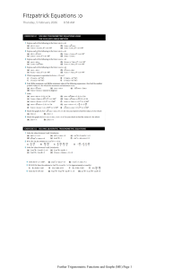 Further Trigonometric Functions and Graphs Workbook