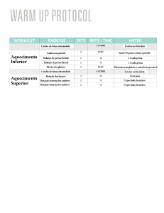 Protocolo de Aquecimento: Exerc&iacute;cios de Baixa Intensidade e Alongamento