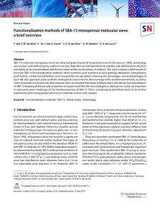 Functionalization Methods of SBA-15 Mesoporous Molecular Sieve: Overview