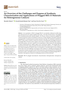 Overview of Plugged SBA-15 Materials for Heterogeneous Catalysis