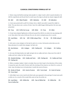 Classical Conditioning Formula Examples
