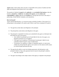 Agency Law: Principles, Formation, and Liability