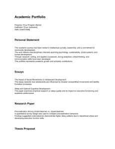 Academic Portfolio: Psychology, Sustainability, Research Papers