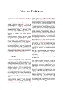 Crime and Punishment: Literary Analysis by Dostoyevsky