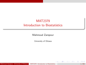 MAT2379 Introduction to Biostatistics - University of Ottawa