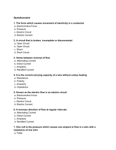 Electrical Concepts Multiple-Choice Questionnaire