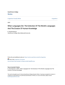 When Languages Die: Extinction & Erosion of Human Knowledge