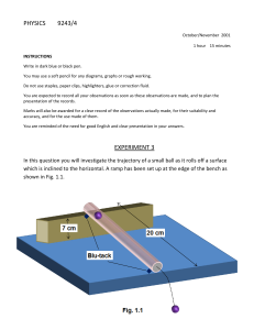 Physics Exam Paper: Projectile Motion Experiment