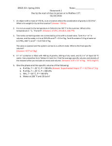 ENGR 321 Homework 1: Thermodynamics Problems