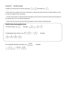 Partial Fractions in Calculus