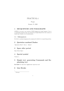 LaTeX Practical Guide: Basics of Typesetting