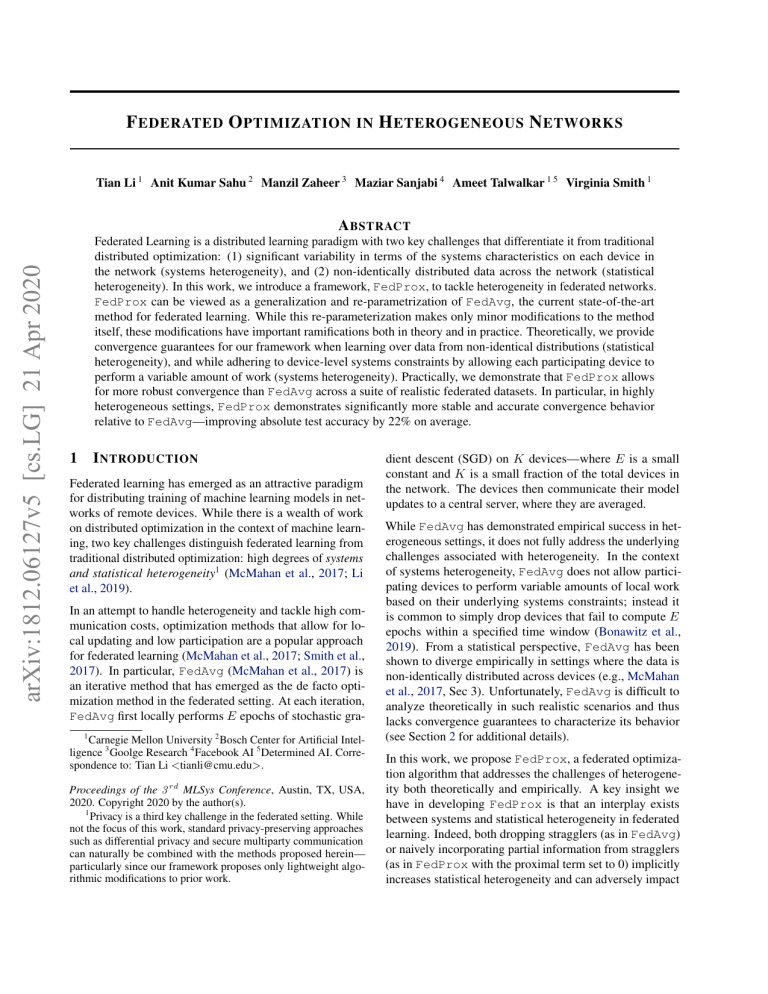 Federated Optimization in Heterogeneous Networks