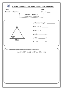 Grade 5 Math Worksheet: Triangle Properties