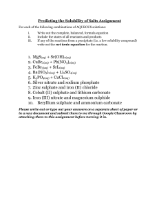 Predicting Solubility of Salts Assignment