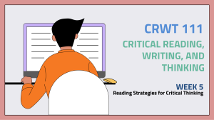 CRWT 111: Reading Strategies for Critical Thinking