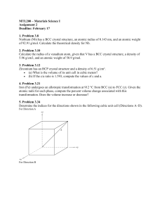 MTL200 Materials Science I Assignment 2 Problems