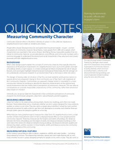 Measuring Community Character: Planning Fundamentals