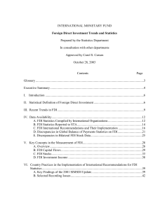 IMF Foreign Direct Investment Trends and Statistics Report 2003