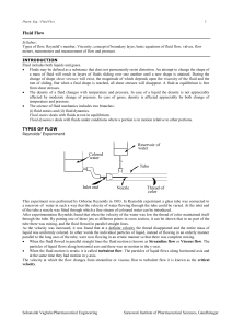 Fluid Flow in Pharmaceutical Engineering