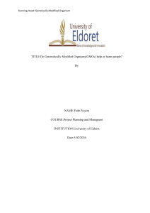 Do GMOs Help or Harm People? Research Paper