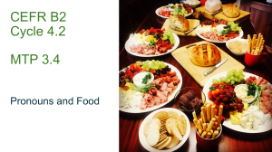 CEFR B2 Pronouns and Food Lesson Plan