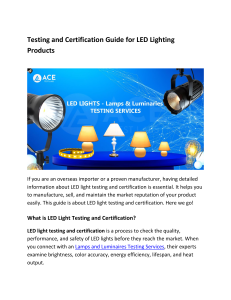 LED Lighting Testing & Certification Guide