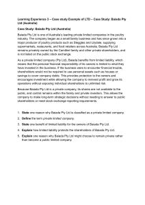 Baiada Pty Ltd Case Study: Private Limited Company