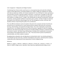 Netiquette and College Transition Assignment