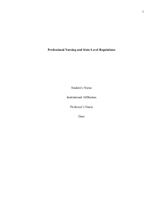 Professional Nursing and State-Level Regulations