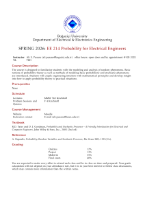 EE 214 Probability for Electrical Engineers Syllabus