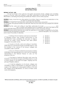 Rizal 121 Quiz: Republic Act 1425 (Rizal Law) Questions