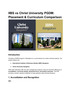 IIBS vs Christ University PGDM: Placement & Curriculum Comparison